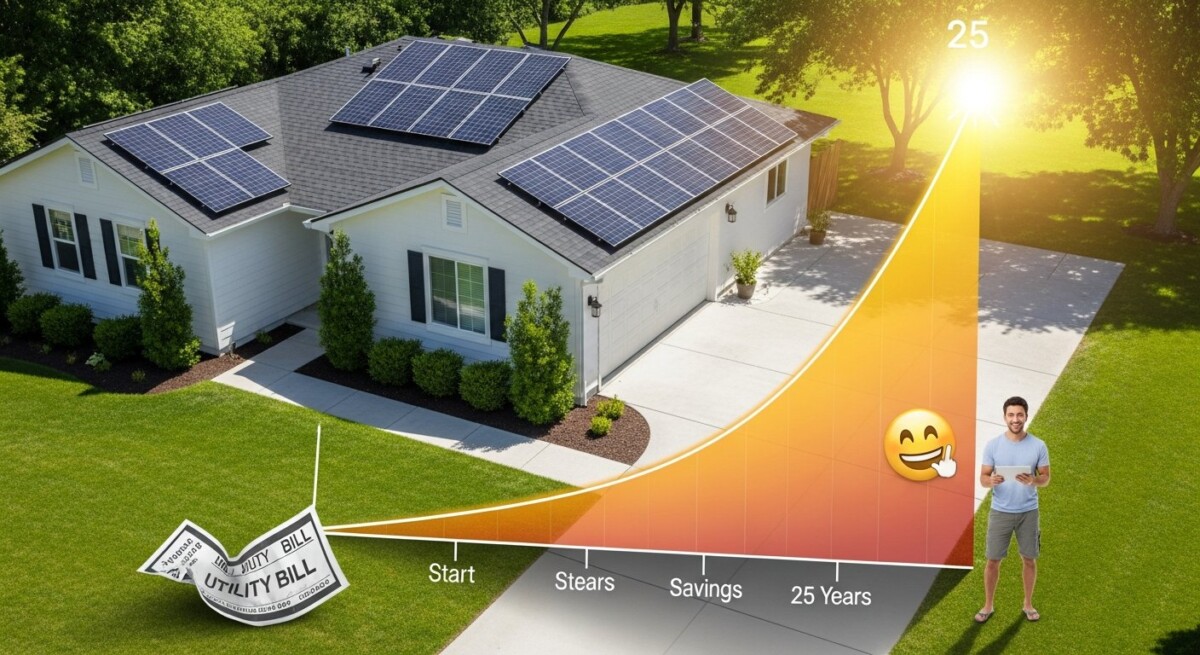 solar lifetime savings example